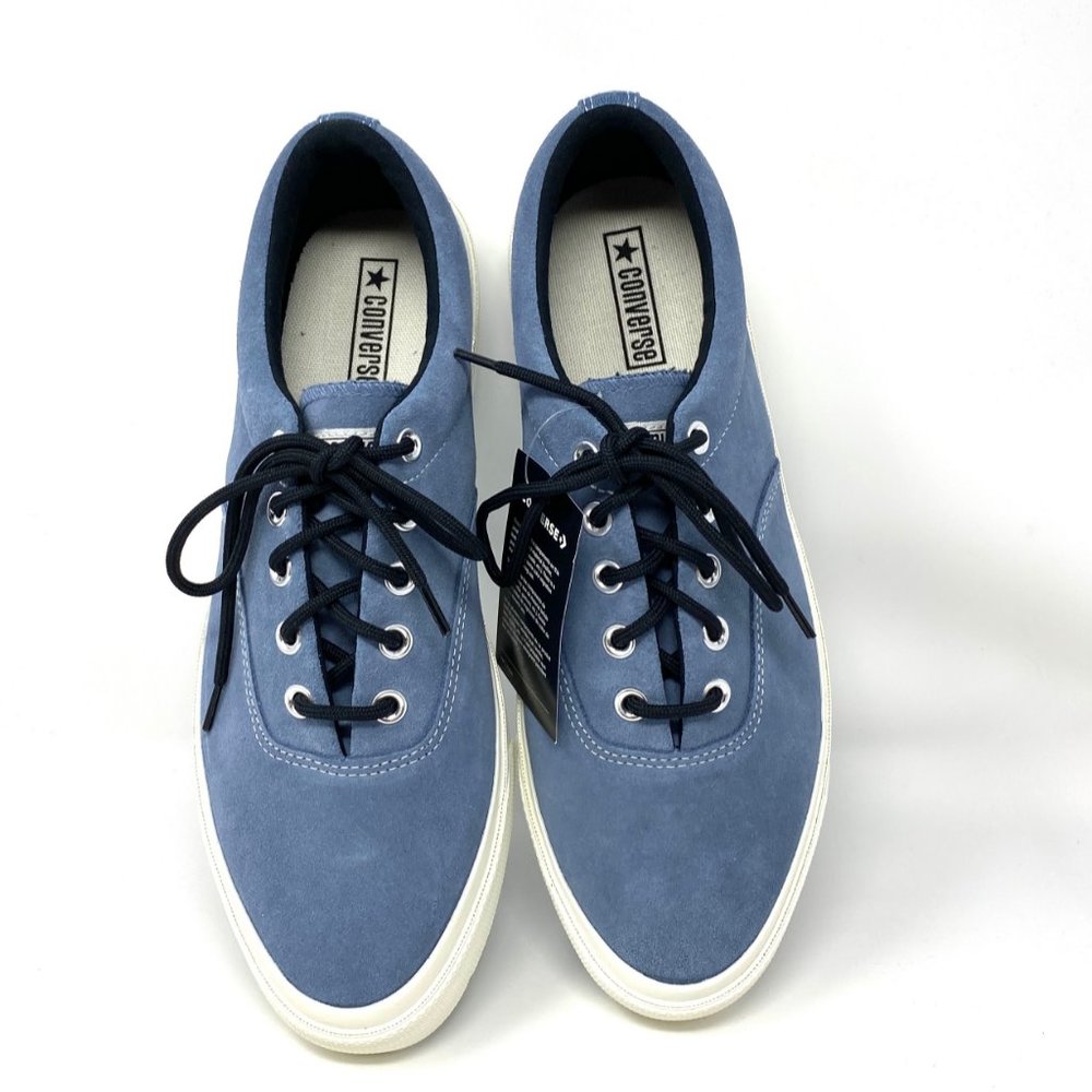 đź’–MEGA SALEđź’–Converse Blue Nubuck Skid Grip Low Top Suede Men's 10.5 169617C - Picture 2 of 10